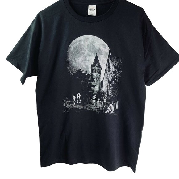 Halloween T Shirt Skeleton Graveyard Adult Unisex M NEW Custom Orders Possible - Picture 1 of 3